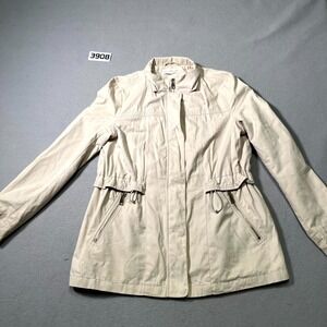 Sfera Basic Utility Field Jacket Womens Medium Tan Full Zip Drawstring Waist